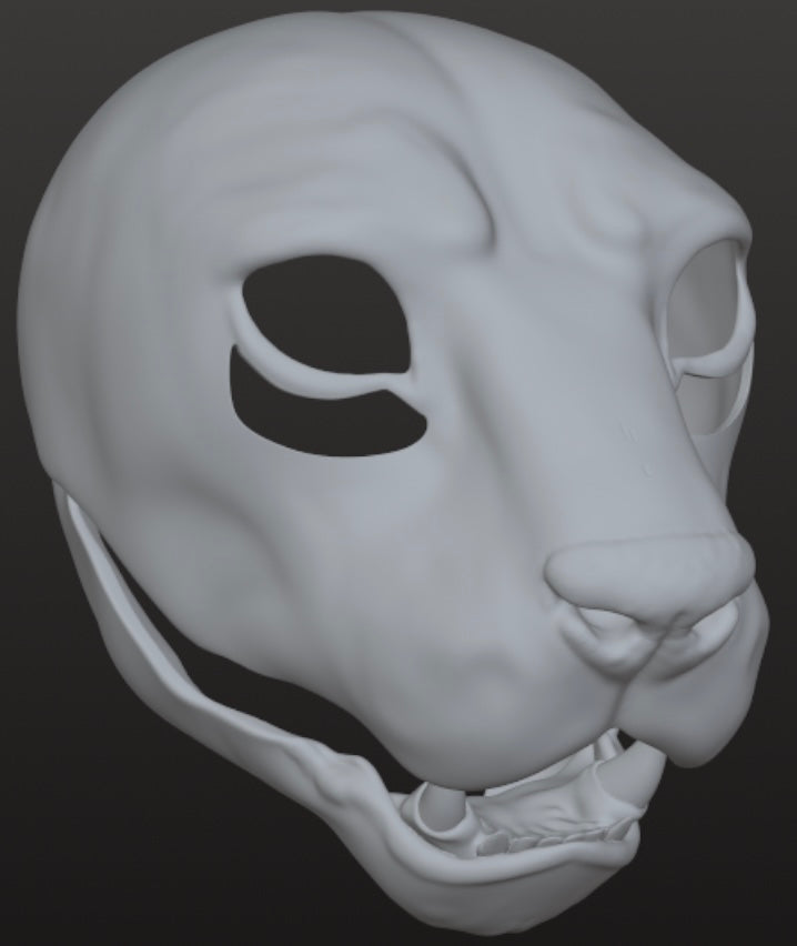 Mountain Lion Mask (Realistic with movable jaw)