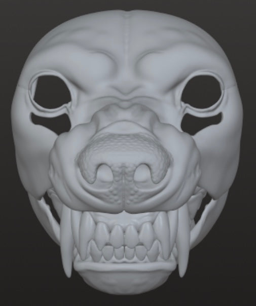 Simple Werewolf Mask Realistic for 3Dprinting