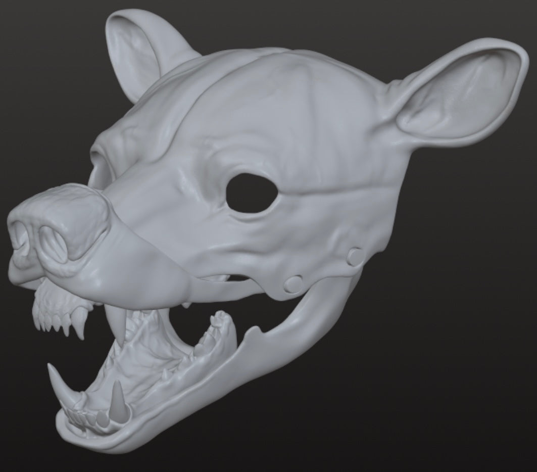 Brown Bear Mask with movable Jaw and Snarl Features