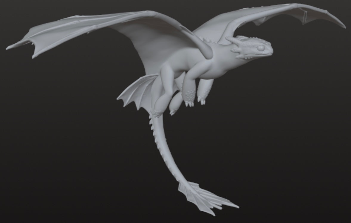 Set of 2 Nightfury Posed Models for 3Dprinting