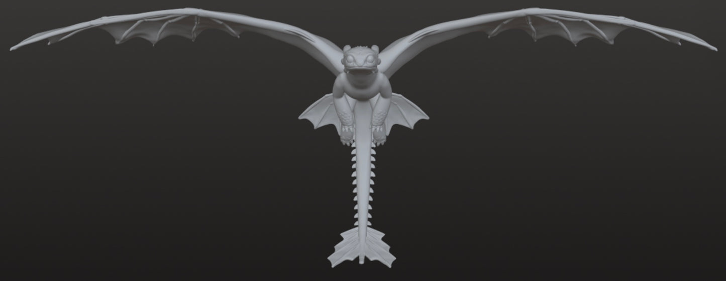 Set of 2 Nightfury Posed Models for 3Dprinting